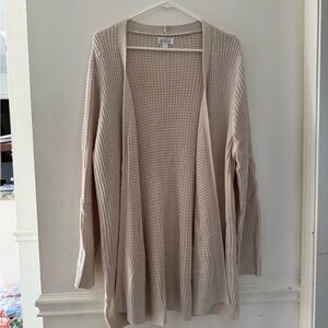 Market & Spruce Beige Open-Front Cardigan